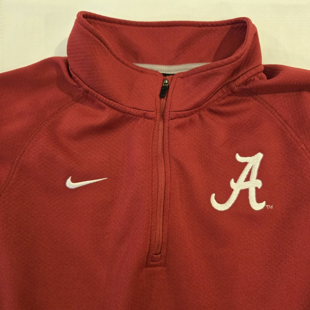 NIKE Women's University of Alabama 1/4 Zip Jacket Dri-Fit Crimsom Tide Fan Large - Picture 3 of 9
